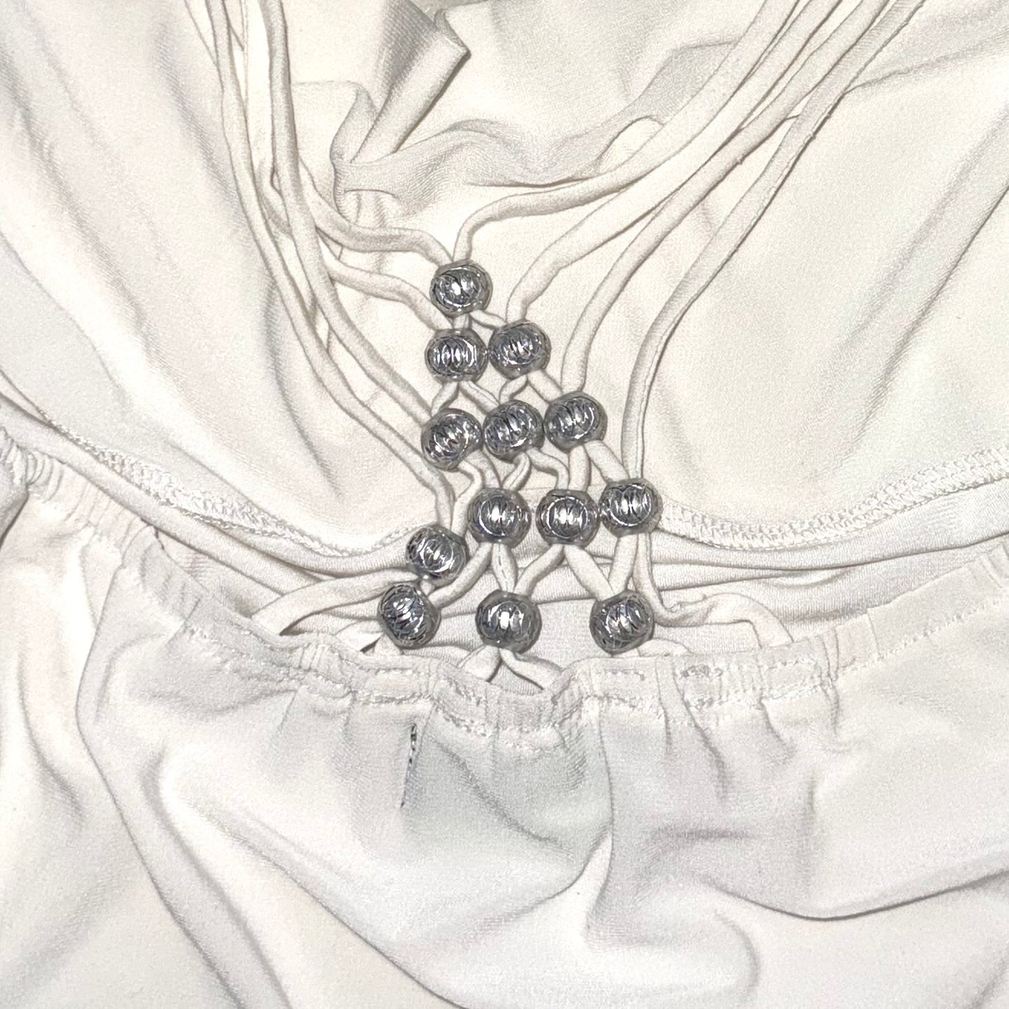 Wink wink white sliver beads tank