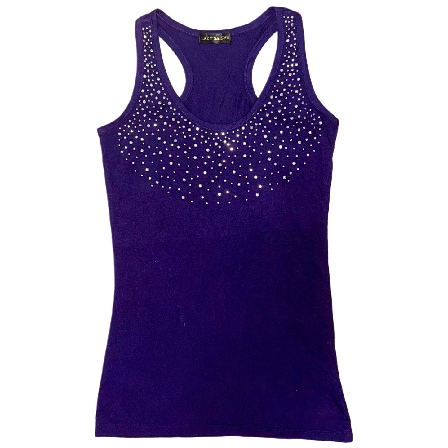 Lazy Daisy purple rhinestone tank