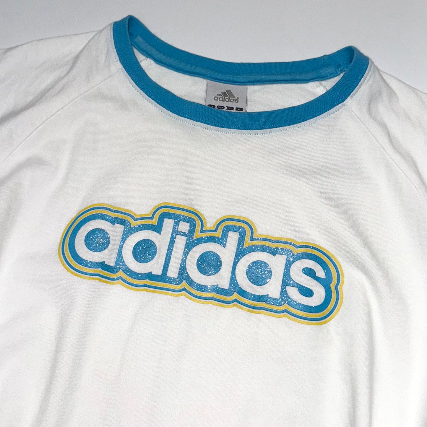 Adidas baby blue white top
