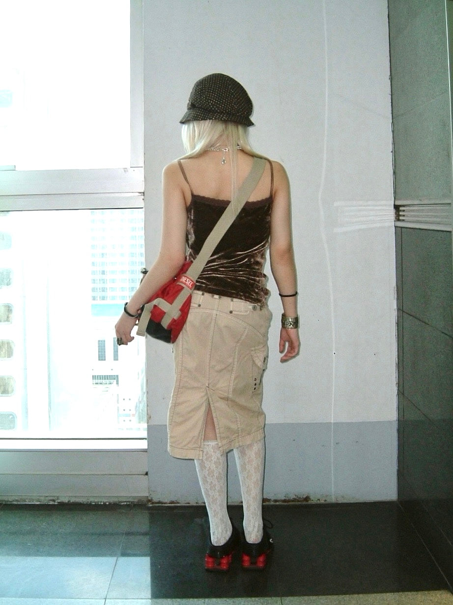 Diesel red nylon compass bag