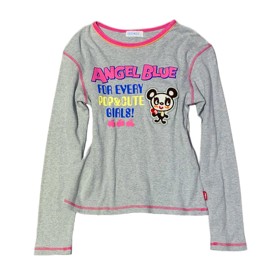 Angel blue grey panda long sleeve