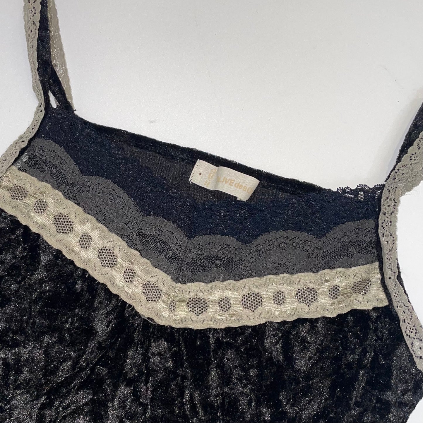 Black velvet lace tank
