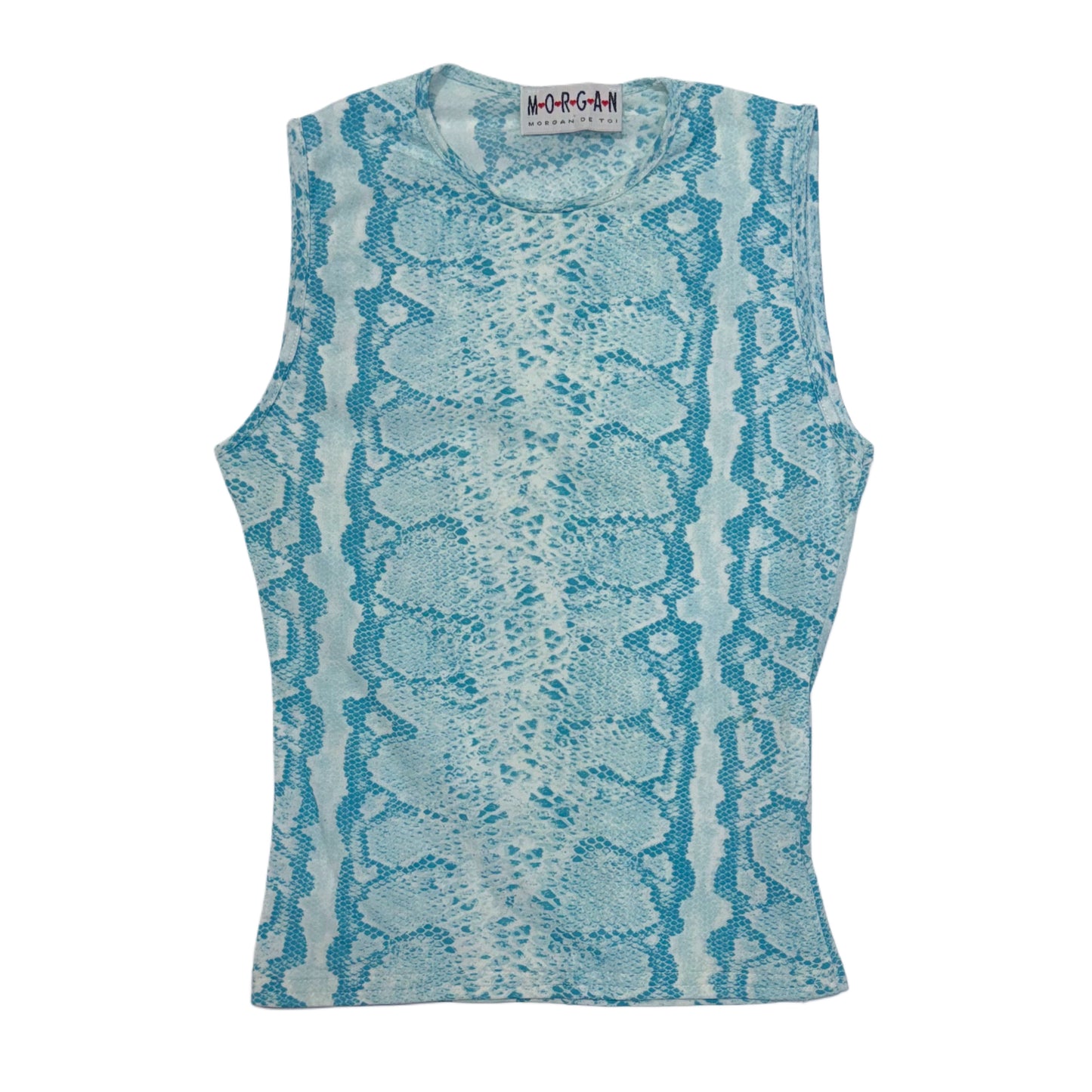 Morgan De Toi baby blue snake pattern top