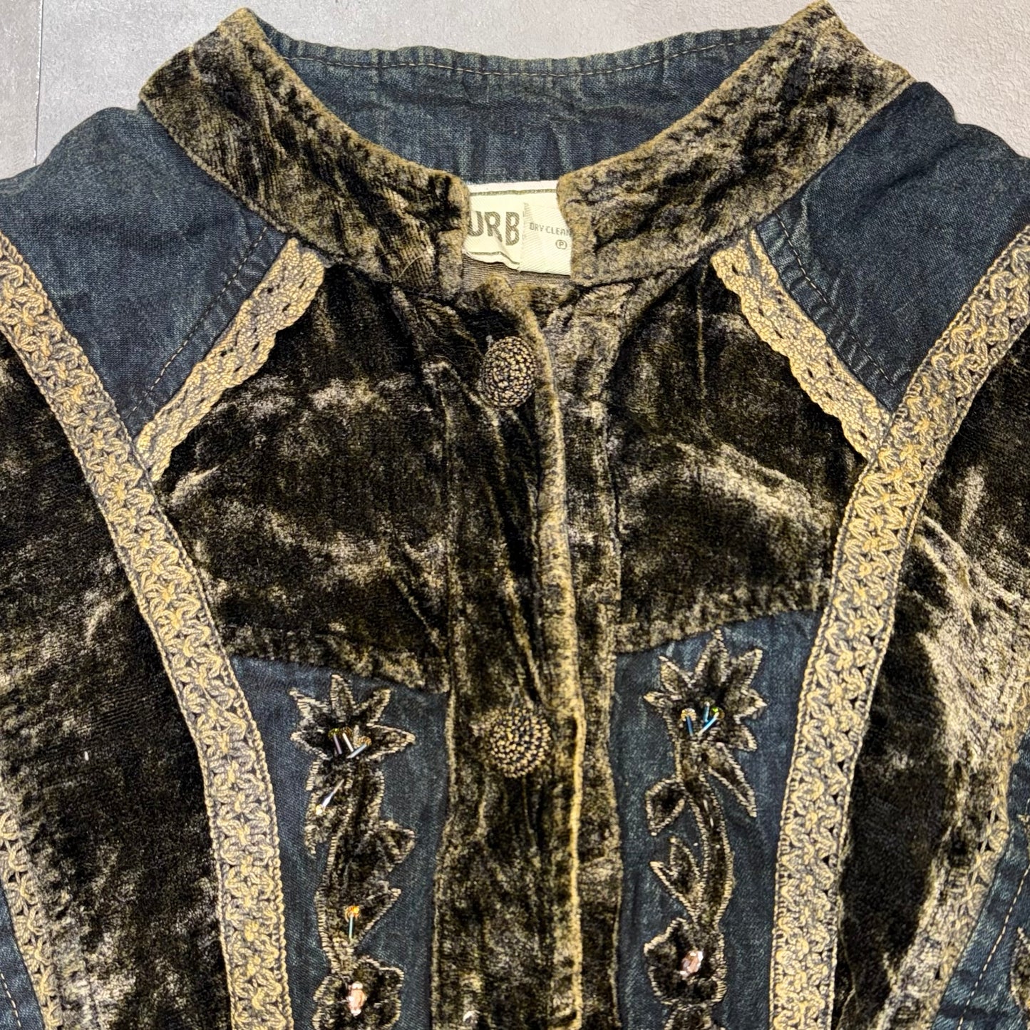 Denim brown velvet lace jacket