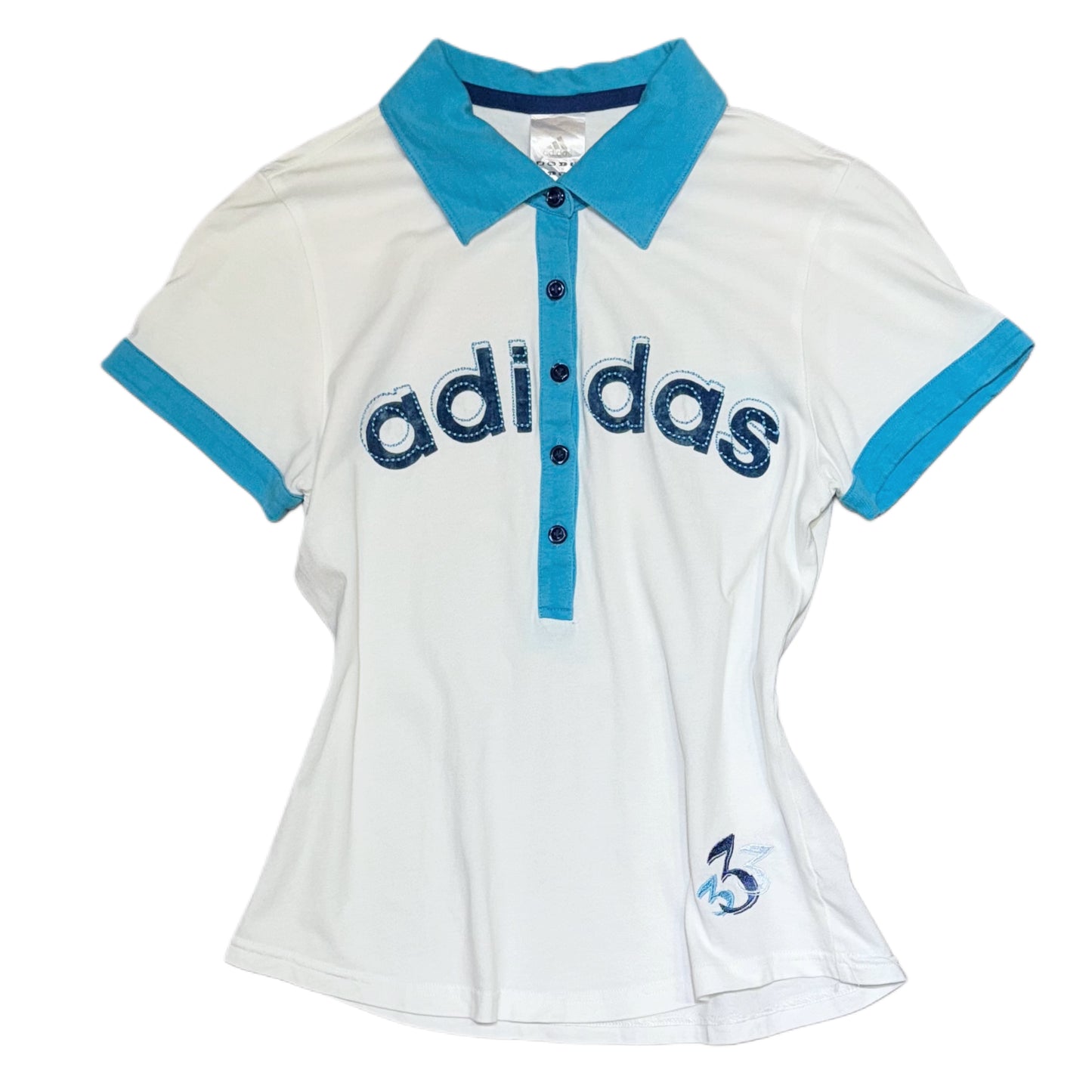 Adidas baby blue white top