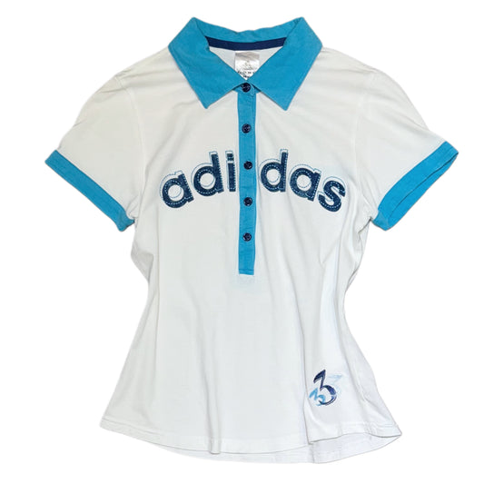 Adidas baby blue white top