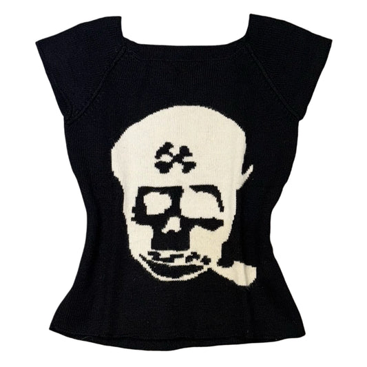 Smoking skull knit top