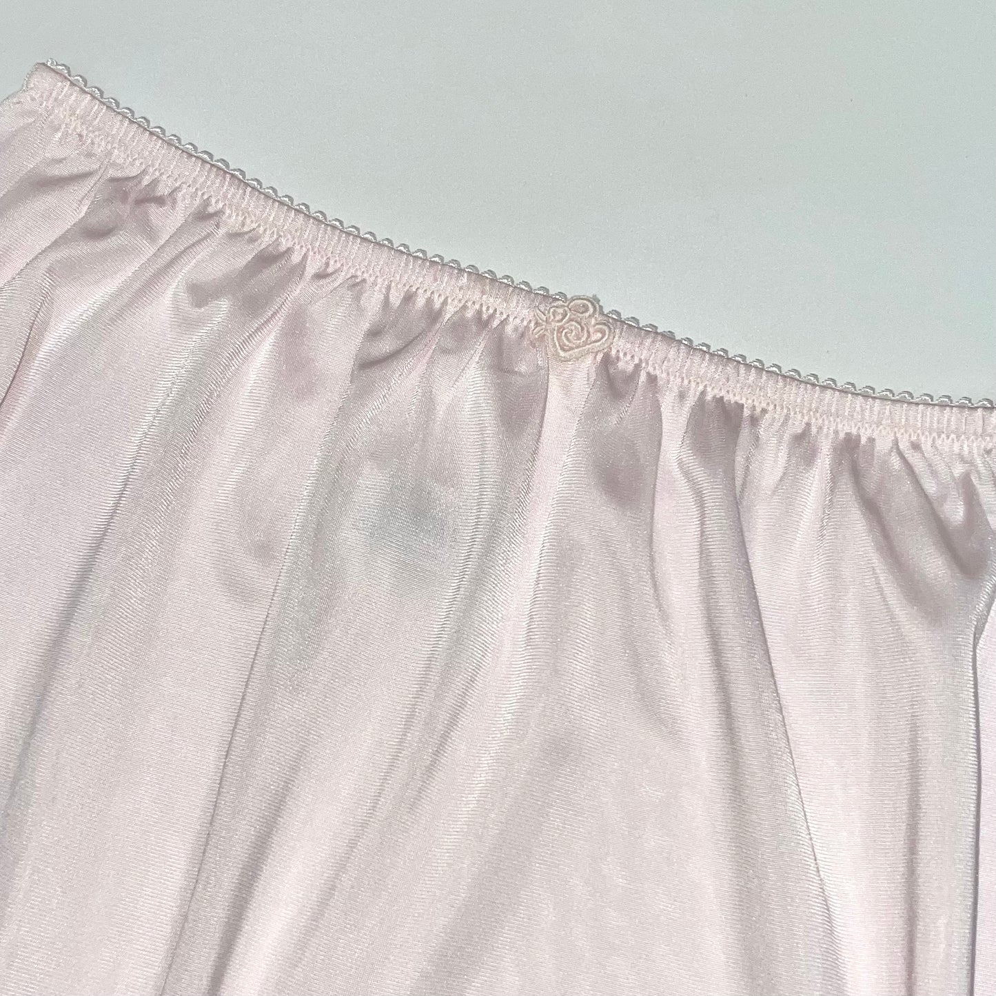 Soft pink lace silk skirt