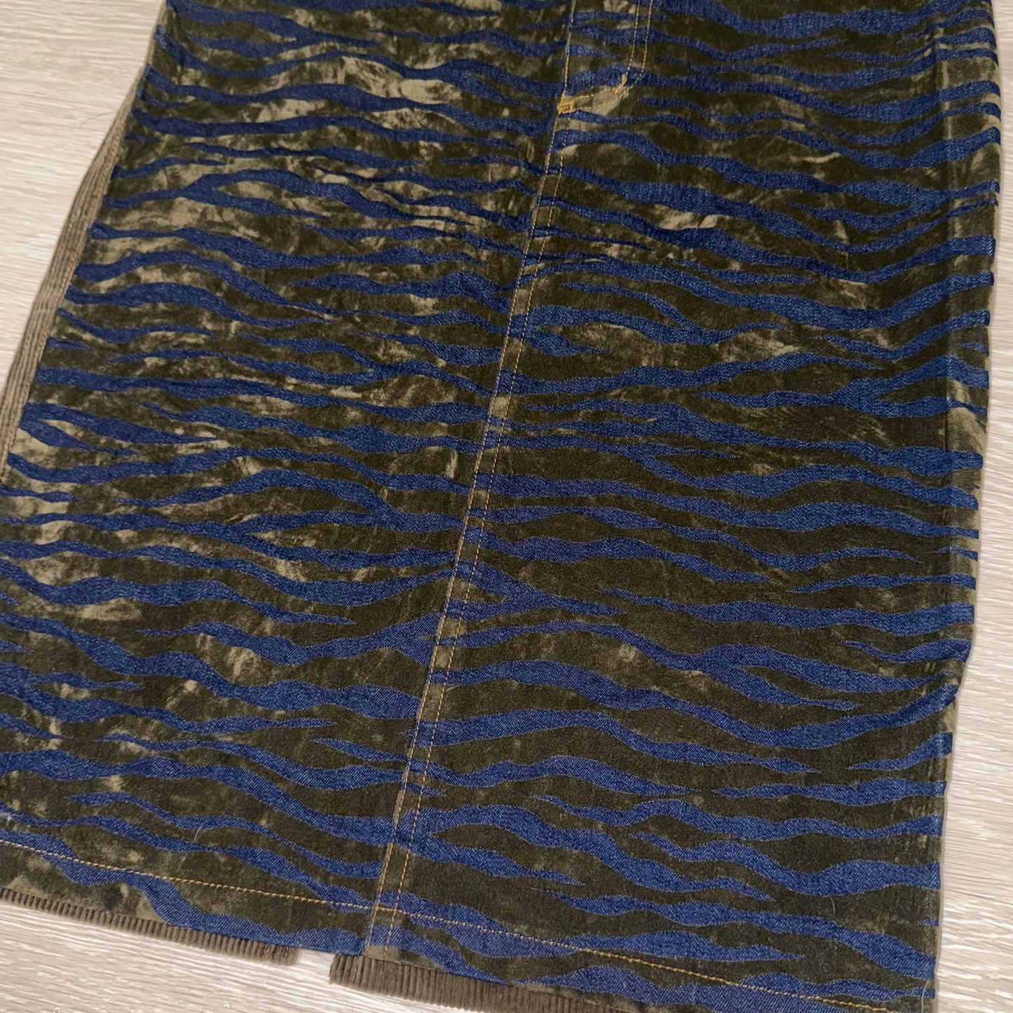 Brown navy zebra corduroy skirt