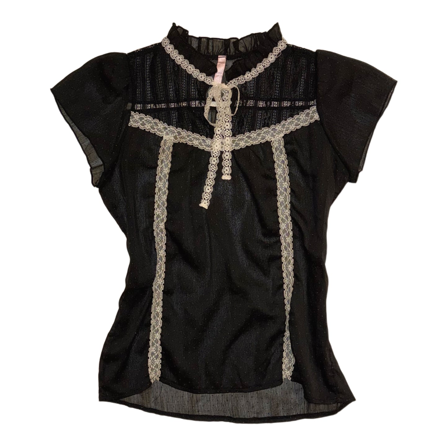 Black sheer lace top