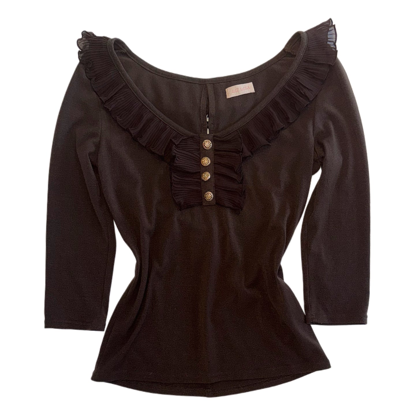 Liz Lisa brown ruffle ribbon long sleeve