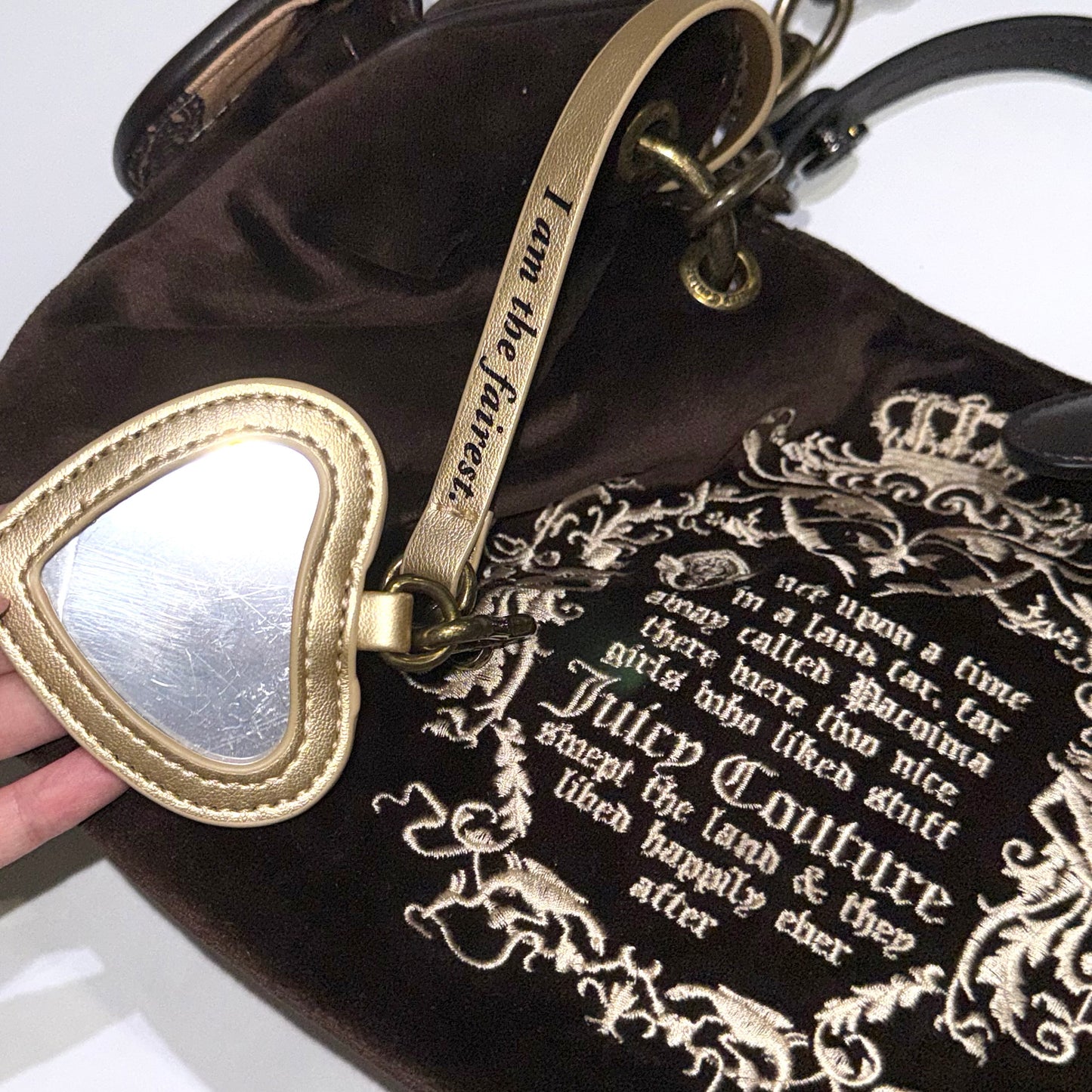 Juicy Couture brown shoulder bag with keychain