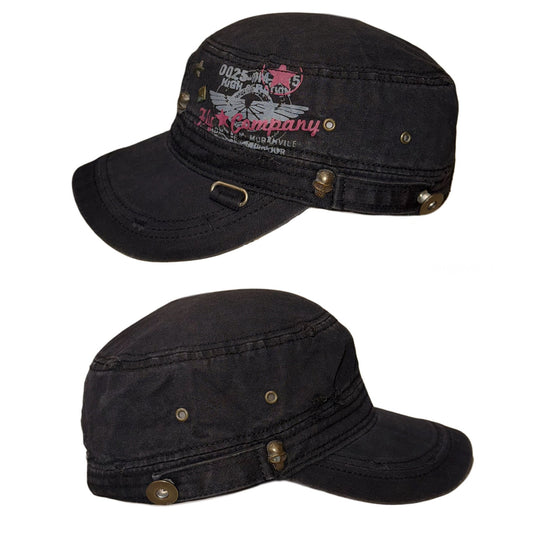 Black rivet hat