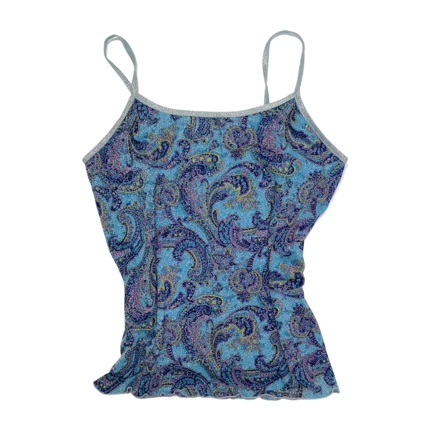Blue paisley glittering cami