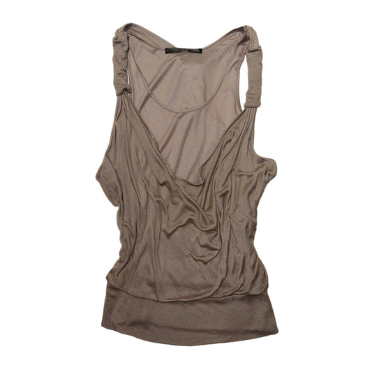 Brown layered rayon top