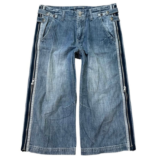 Denim zipper jorts