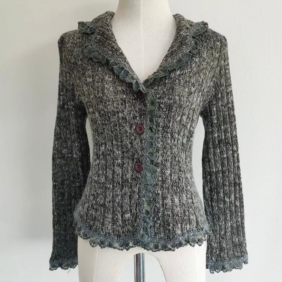 Lace trim cardigan