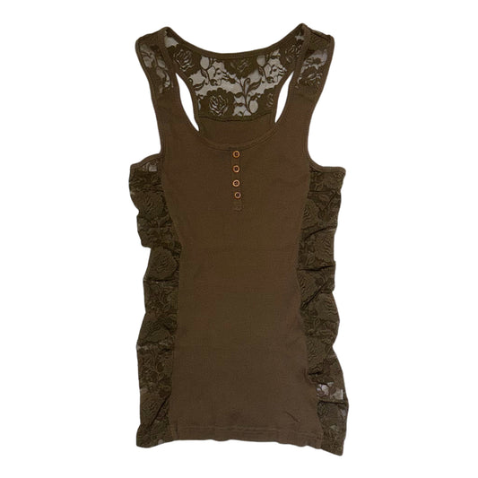 Green lace tank