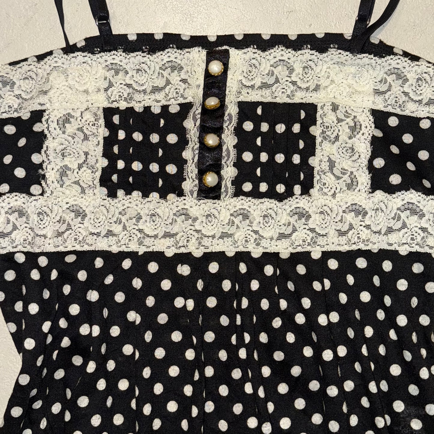 Polka dot lace tank