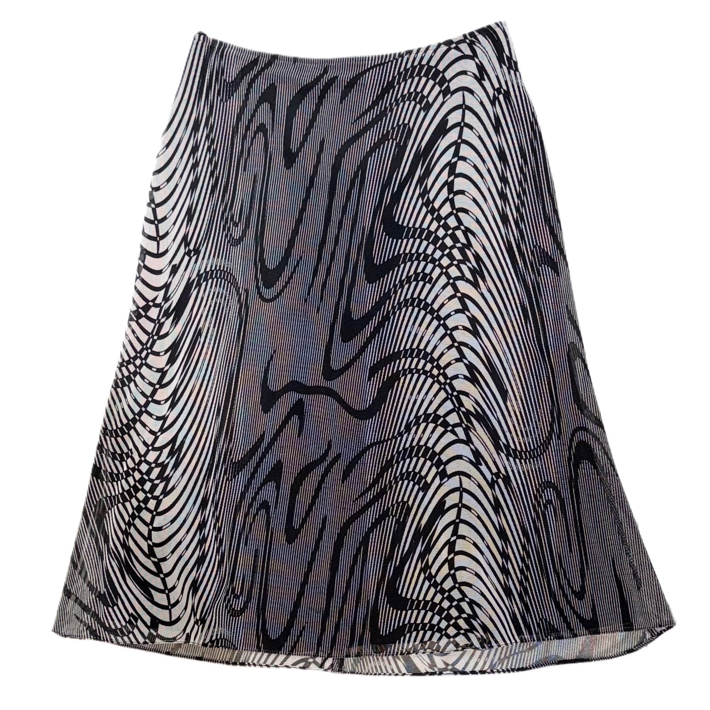 Psychedelic abstract pattern mesh skirt