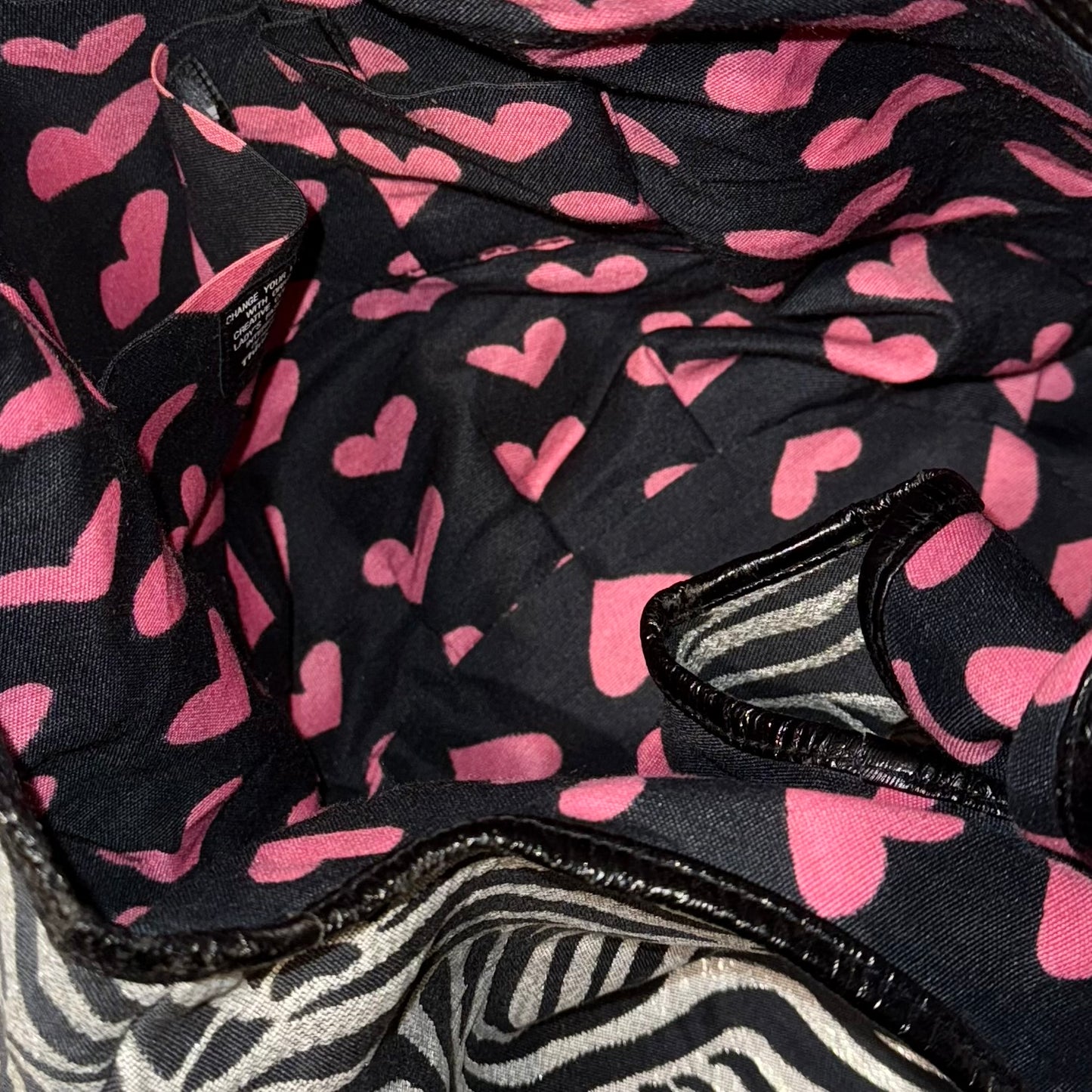 Thinkbee glittering heart zebra shoulder bag