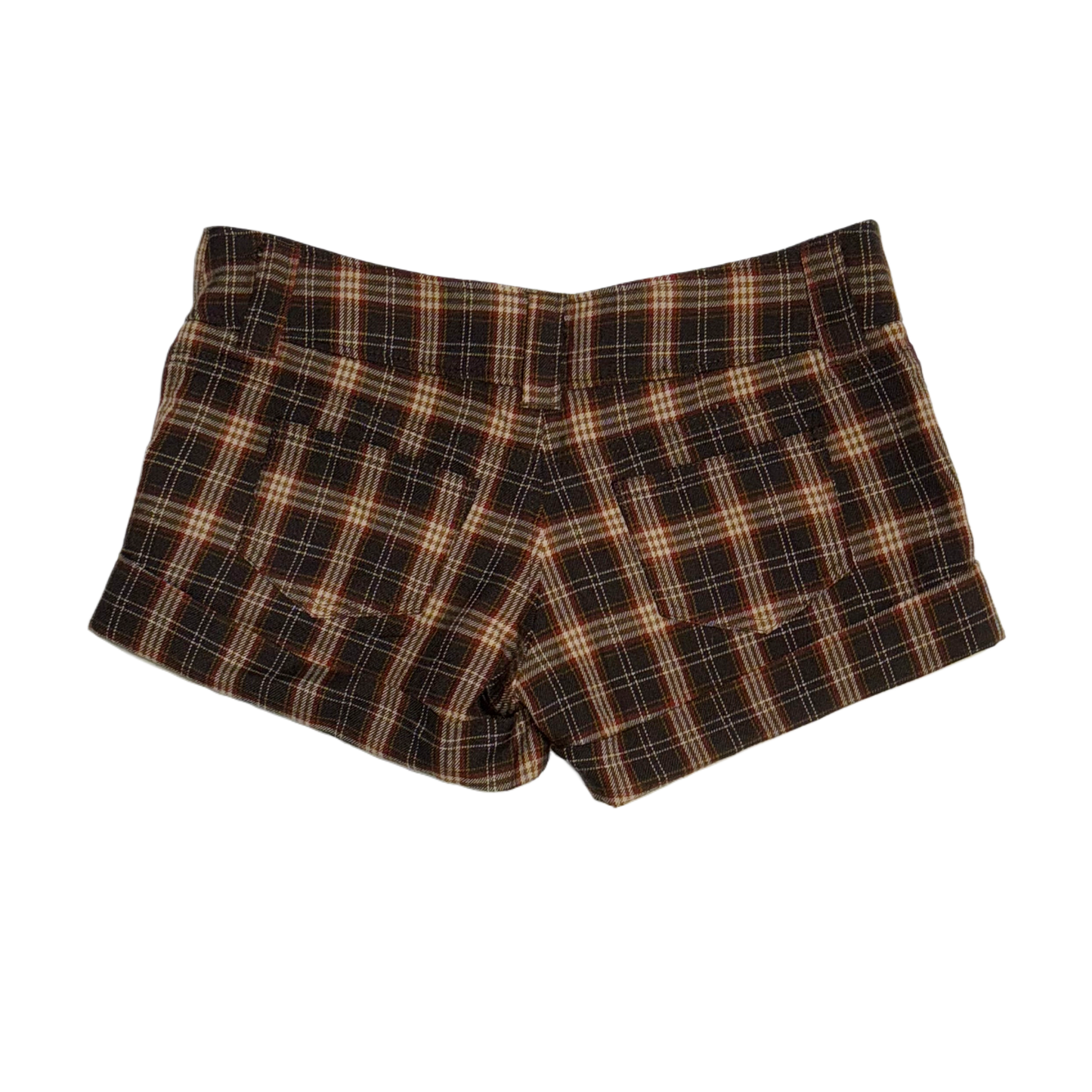 Cecil McBee brown plaid low rise shorts