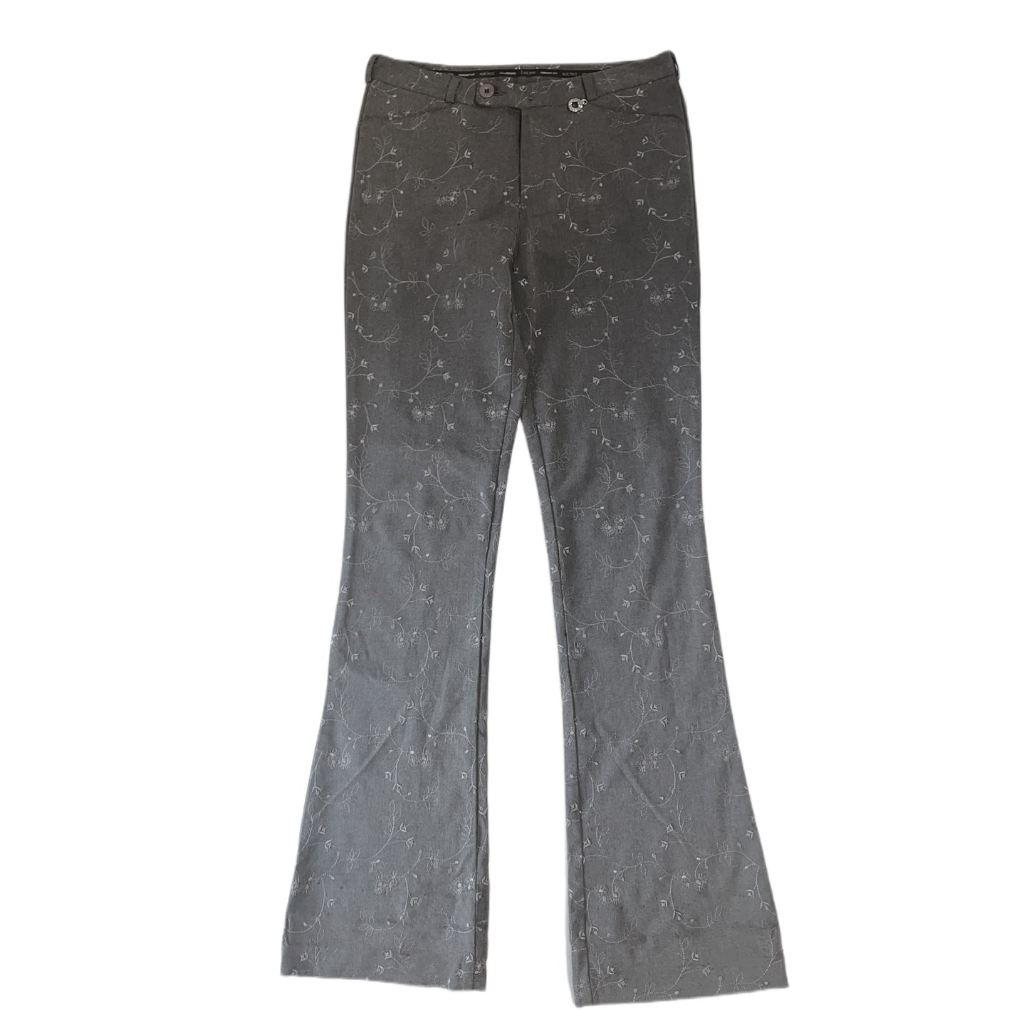 Comfort fit Grey embroidered trousers