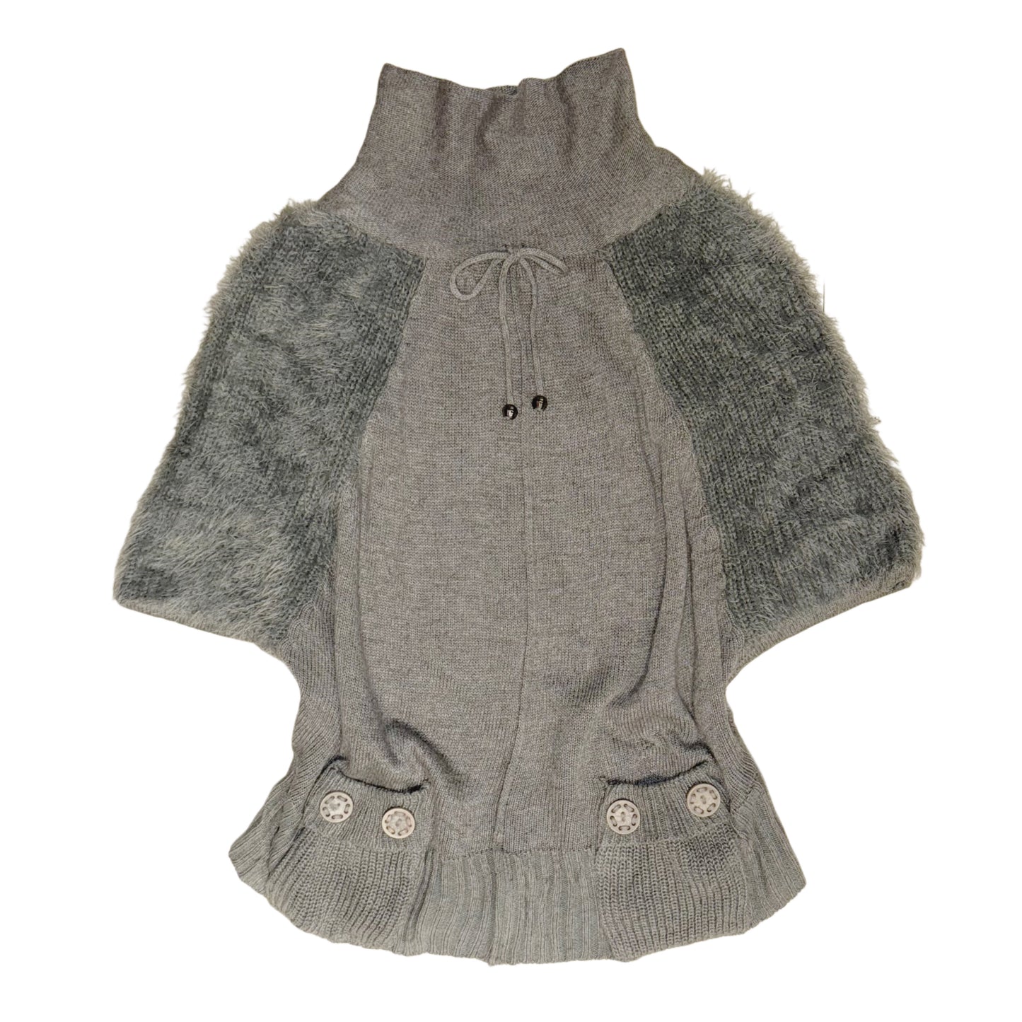 Grey furry sleeve top