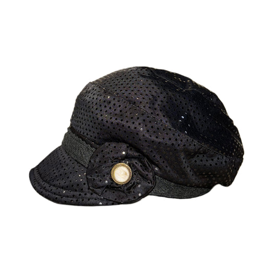 Black polka dot hat