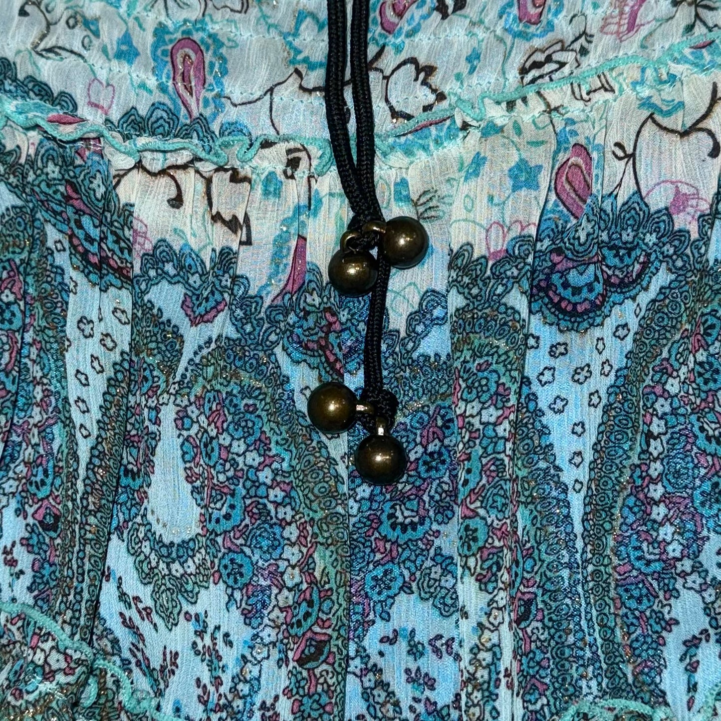 Teal paisley skirt