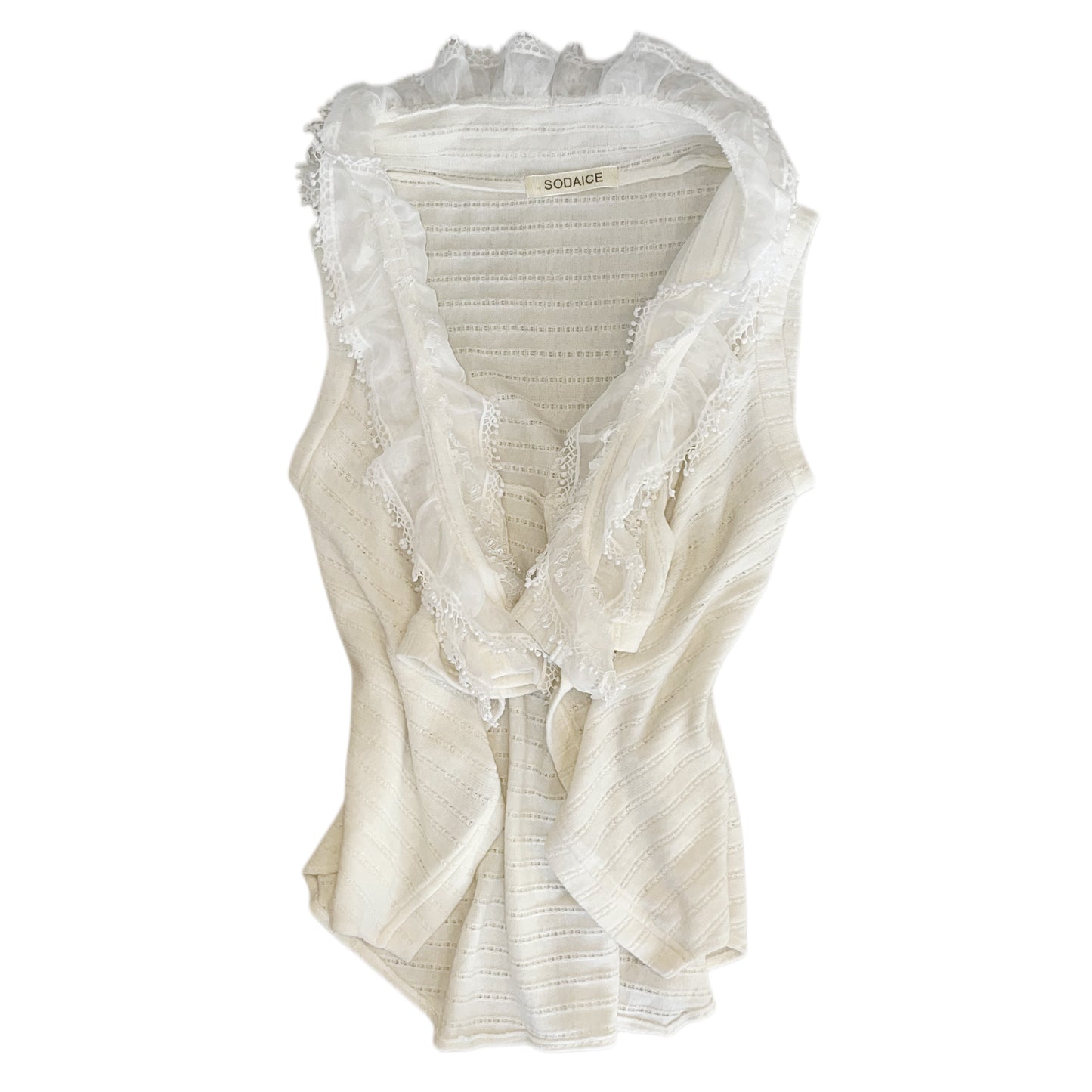 Ivory lace collar vest