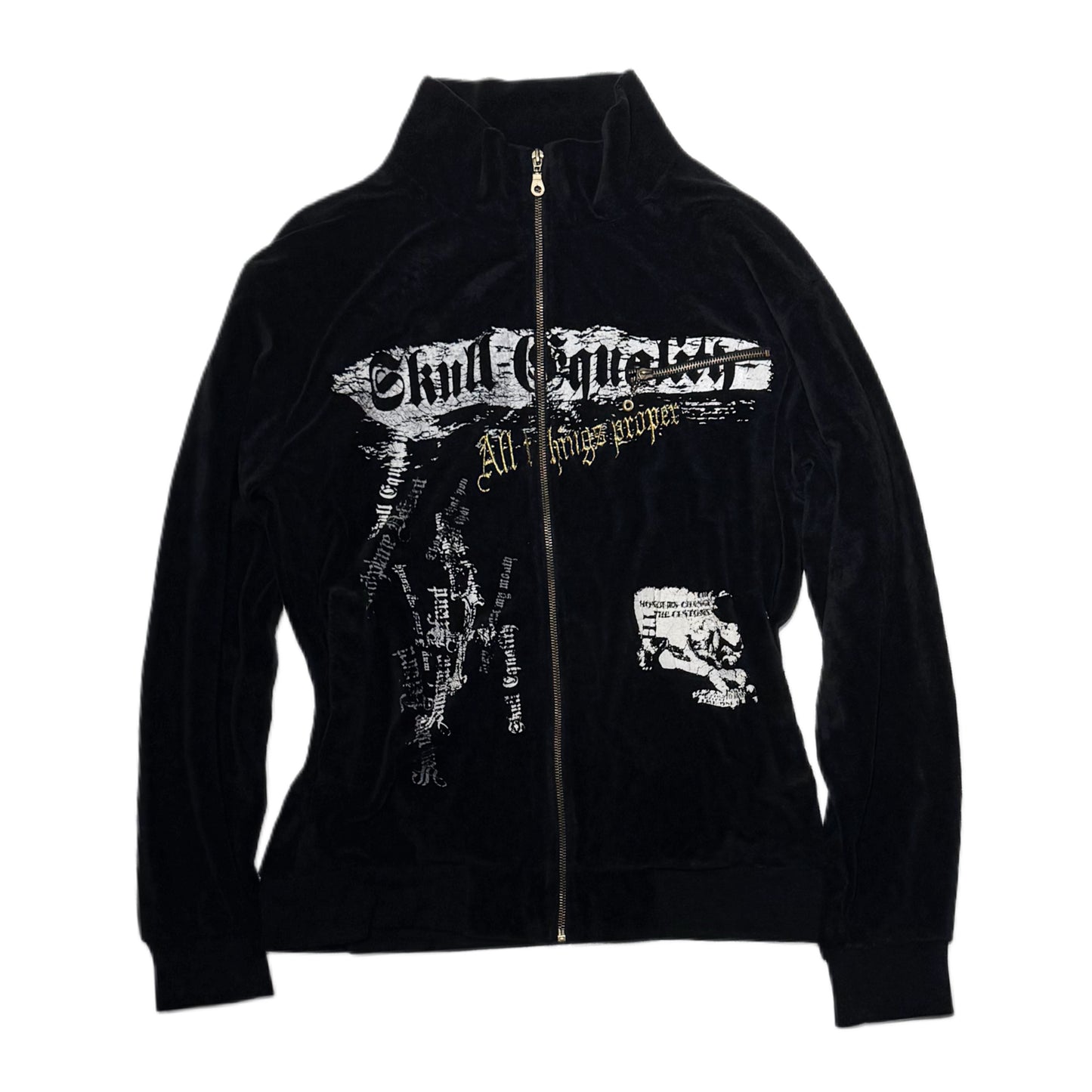 Black velvet zip jacket