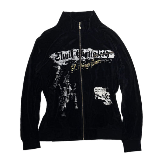 Black velvet zip jacket