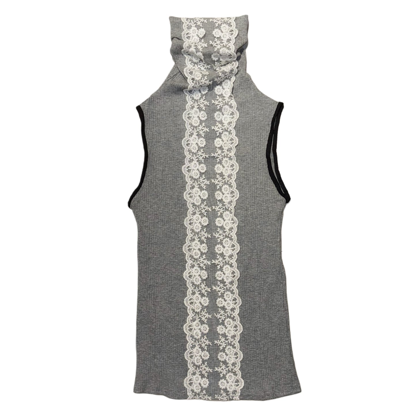 Grey lace turtle neck top