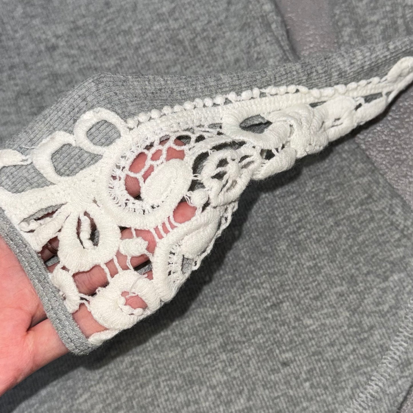 Abercrombie Fitch grey lace long sleeve