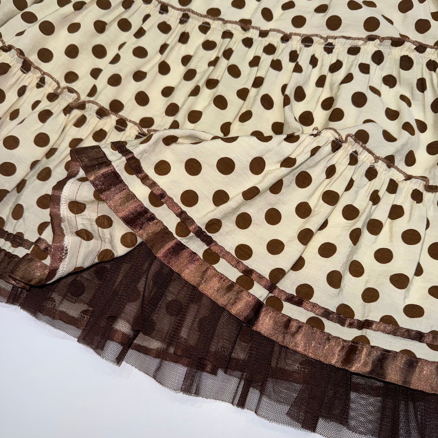 Brown polka dot skirt