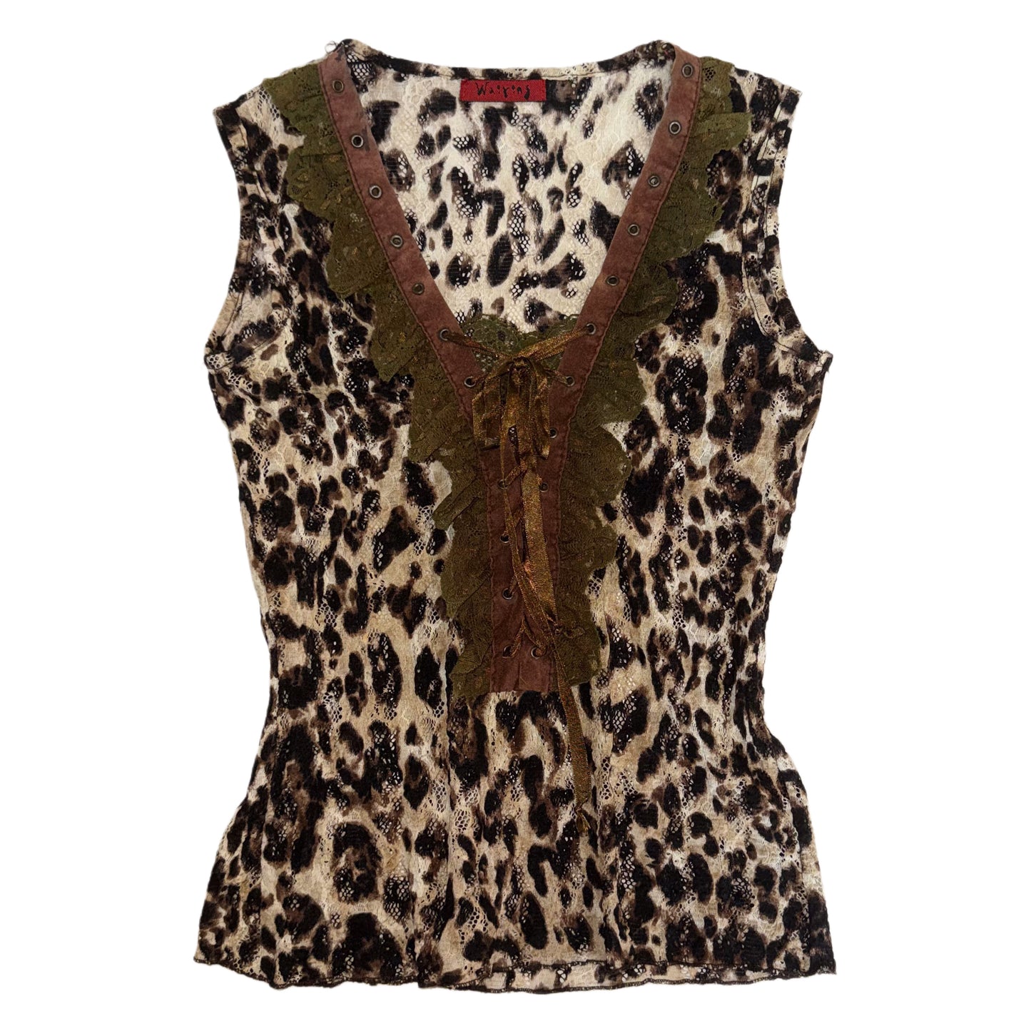 Leopard print lace top