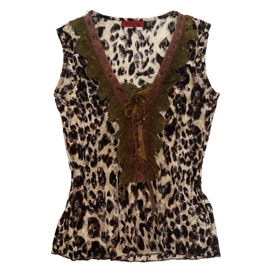 Leopard print lace top