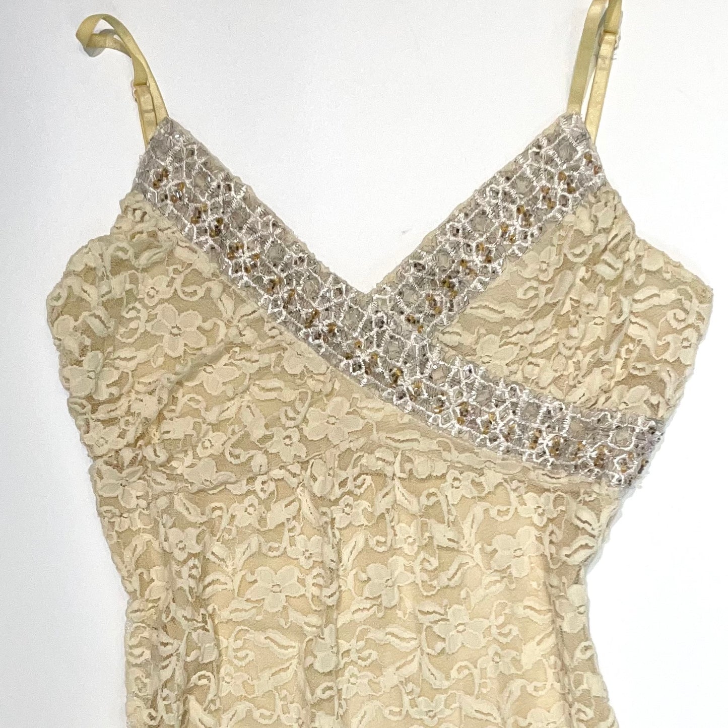 Morgan De Toi Ivory embroidered lace cami