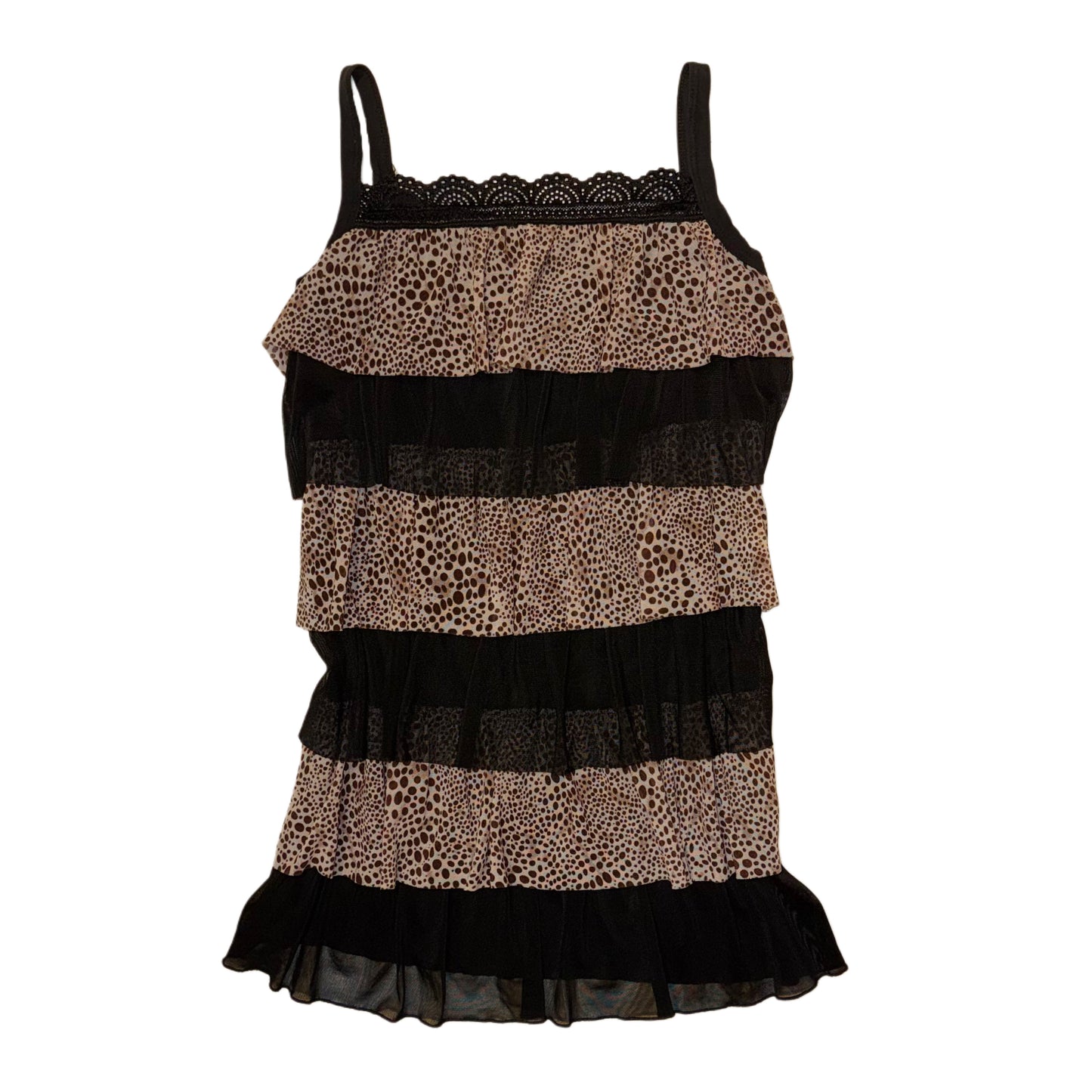 Black leopard layered tank