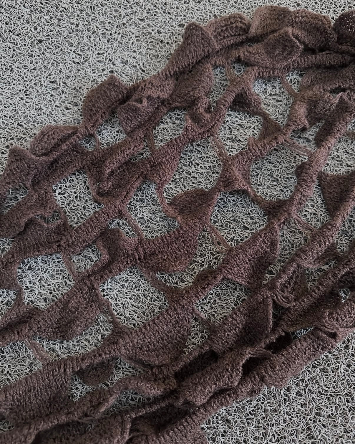 Brown knitted scarf