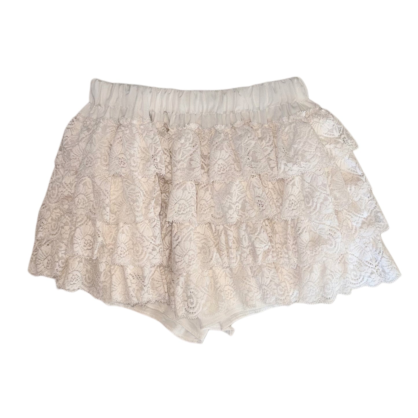 Ivory lace shorts