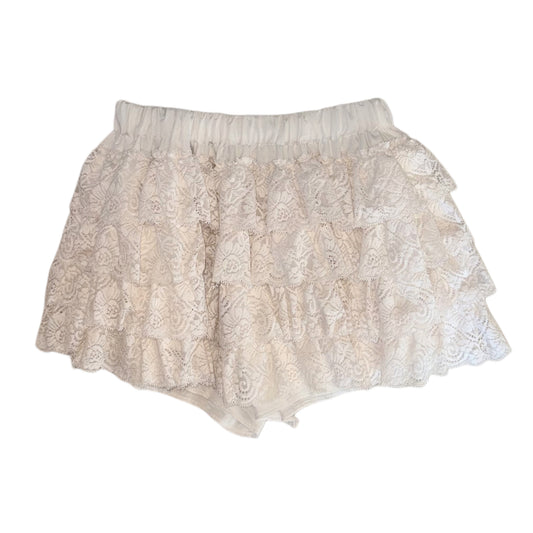 Ivory lace shorts