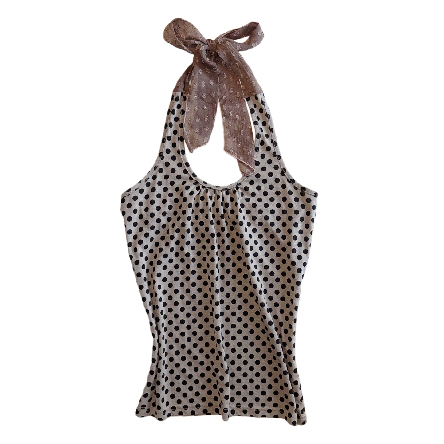 Brown polka dot halter
