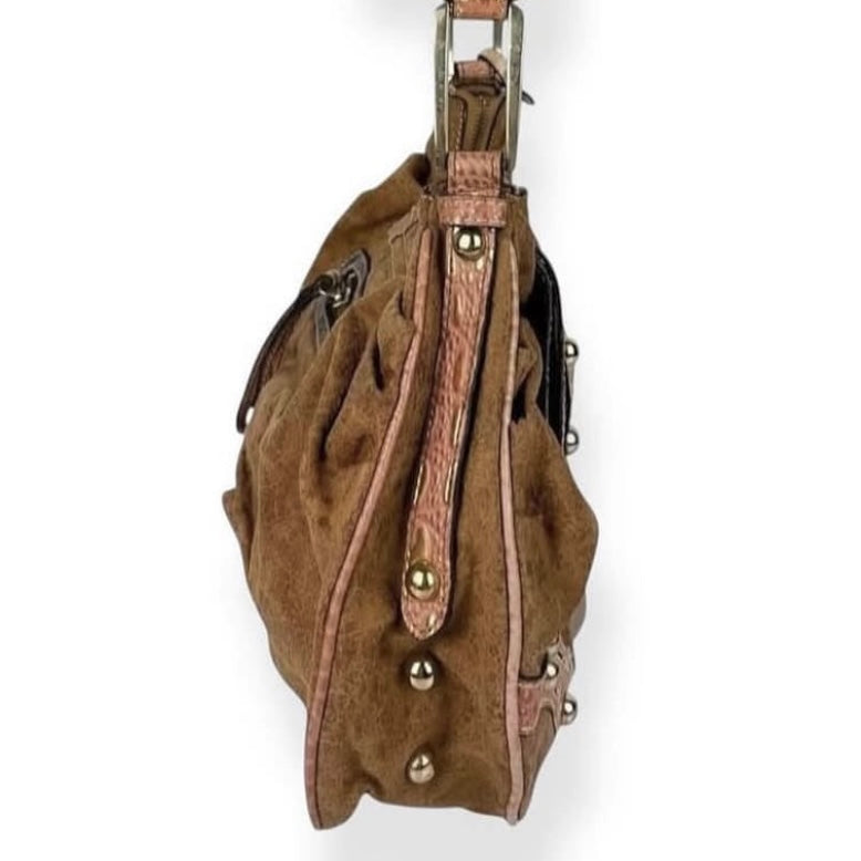 Guess cowboy brown suede crossbody bag