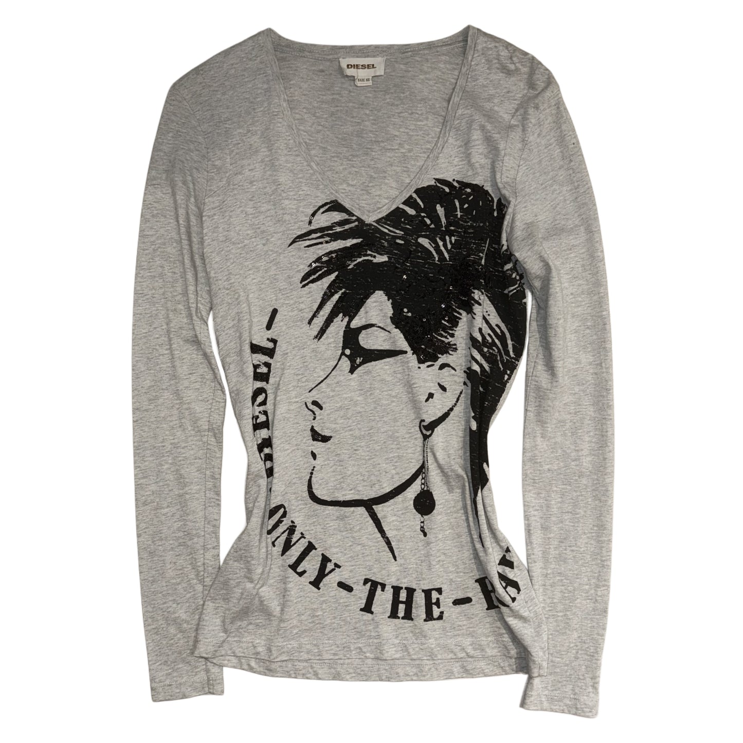Diesel grey punk graphic long sleeve