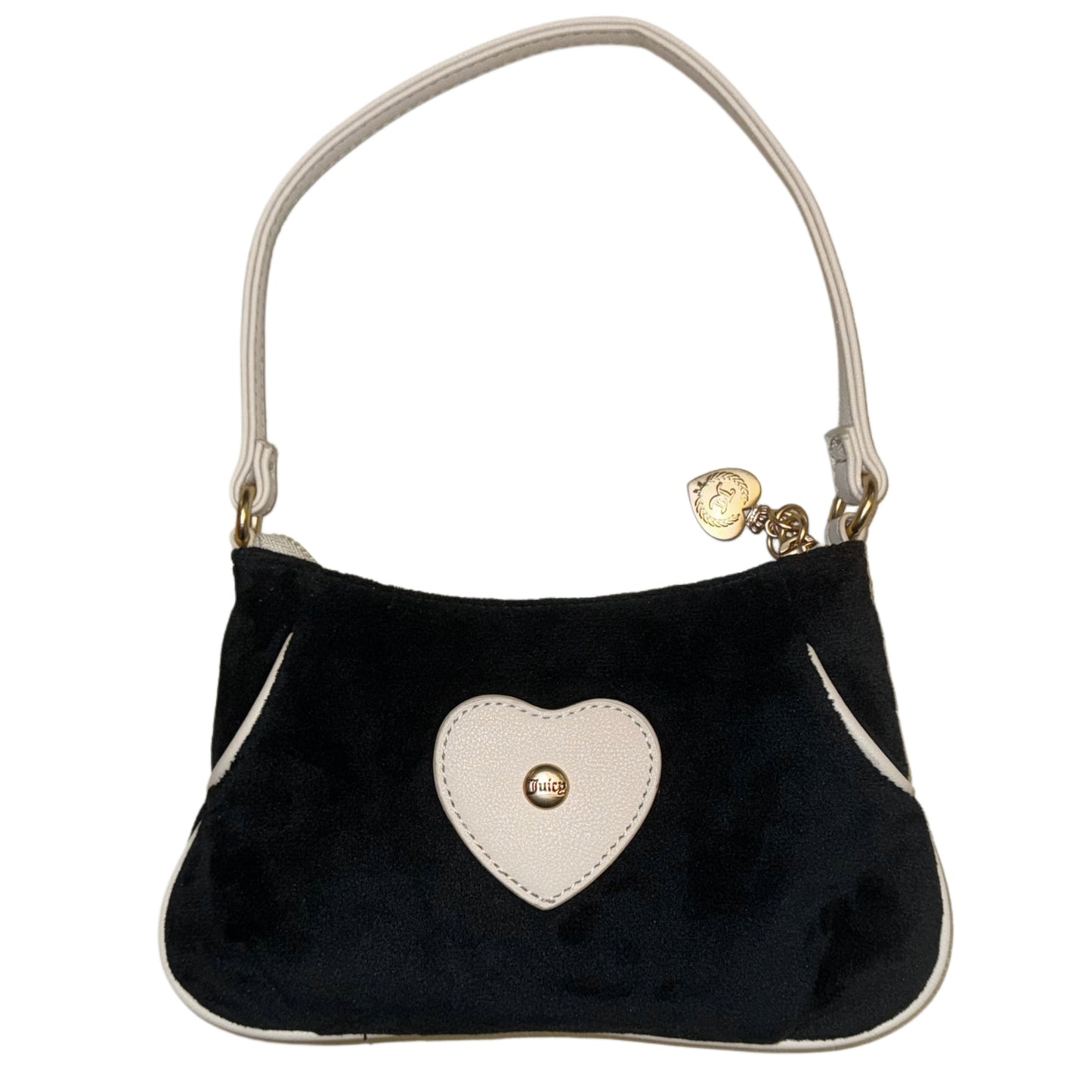 Juicy Couture black velvet adorable ￼shoulder bag with keychain