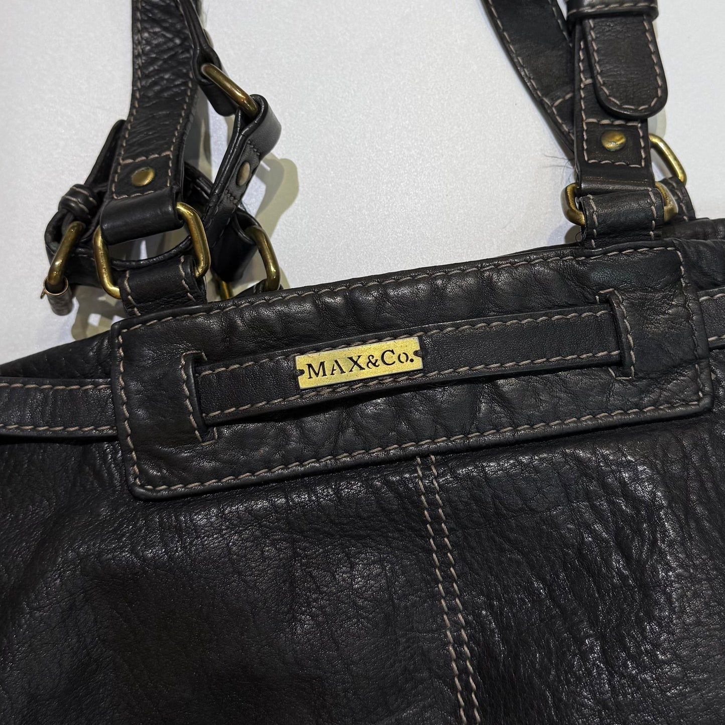 Max & Co black leather shoulder bag