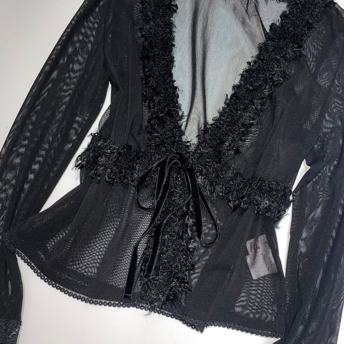 Black mesh furry outer