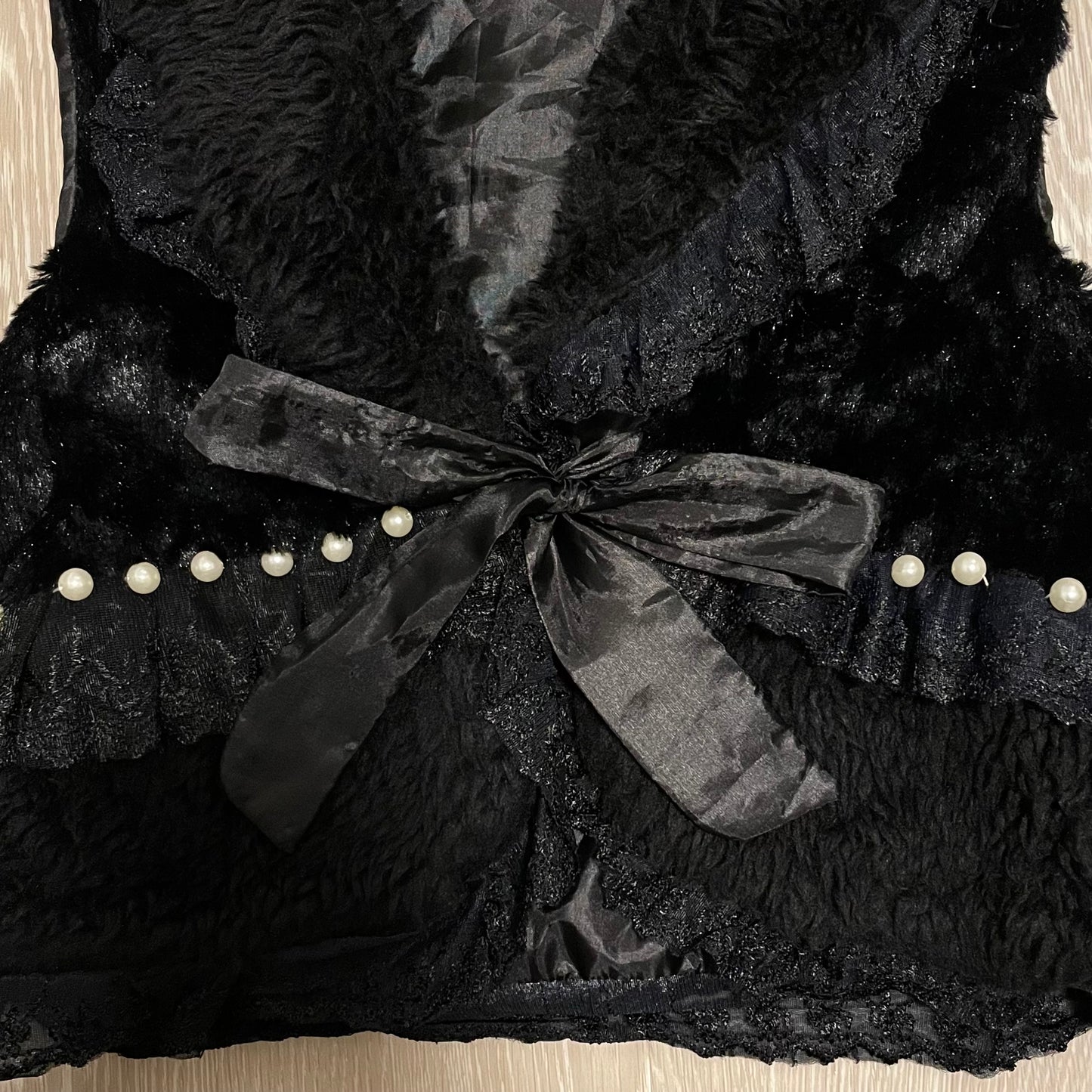 Black furry vest